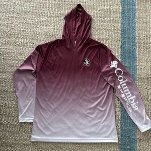 New Without Tag FSU long sleeve rash guard size large ombré garnet and white